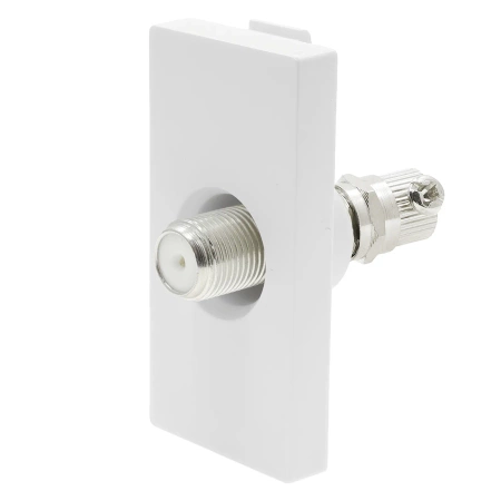 Moduł 1/2 - gniazdo antenowe SAT (typ F) - biały - kompatybilny z ramkami Tawoia Glass