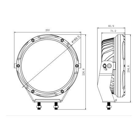 Reflektor drogowy + pozycja środek + strobo amber L3426