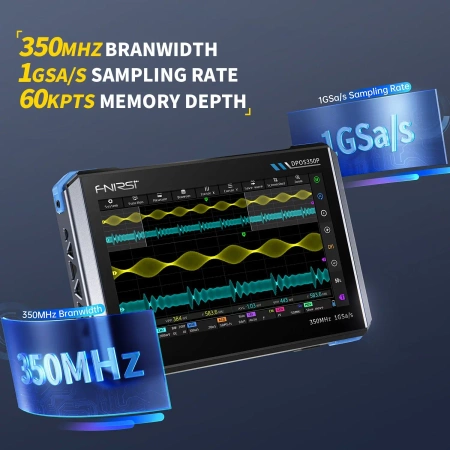 Dwukanałowy oscyloskop 350MHz, FNIRSI DPOS-350P
