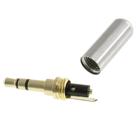 Wtyk jack 3.5 stereo HERMANN srebrny slim, profesjonalny