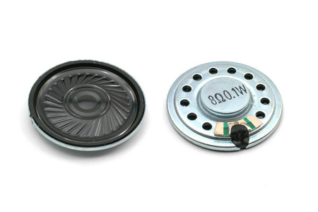 Głośnik miniaturowy, 0,1 W, 8 om, średnica 30 mm, wysokość 3 mm