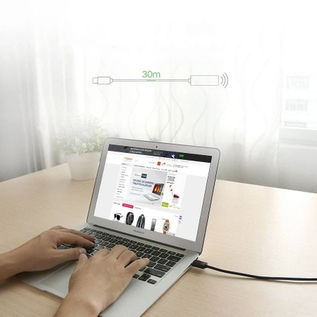 Przedłużacz USB 2.0 aktywny ze wzmacniaczem, wtyk – gniazdo A-A, 5 m, UGREEN US121