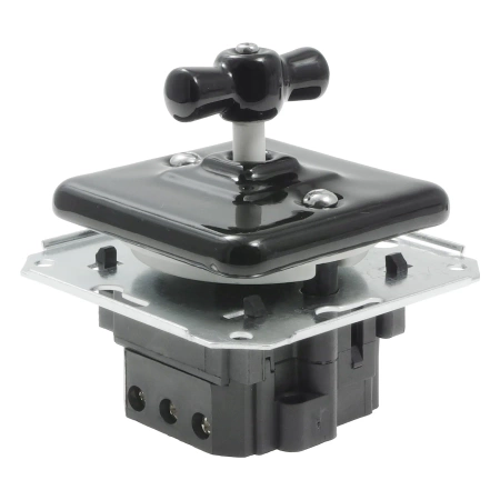 Włącznik światła schodowy obrotowy ceramiczny, kwadratowy podtynkowy czarny Ceramic Loft