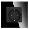 Gniazdko pojedyncze Schuko 2x USB-C 20W - watomierz - WiFi / BT - szklana ramka - czarny - Tawoia Glass