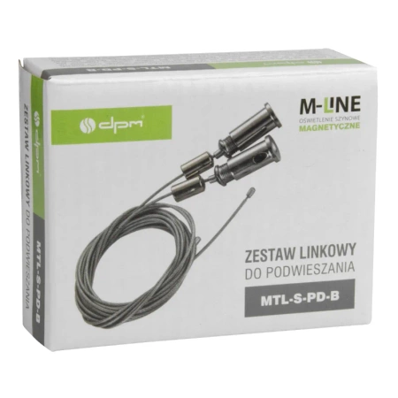 Zestaw linkowy do szyn magnetycznych do montażu podwieszanego, czarny M-LINE