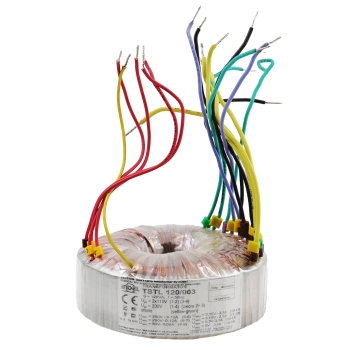 Transformator toroidalny 120VA Indel TSTL 120/003 115V/230V (290V-0-290V, 50V, 3.15V-0-3.15V, 5V, 6.3V) do wzmacniaczy lampowych