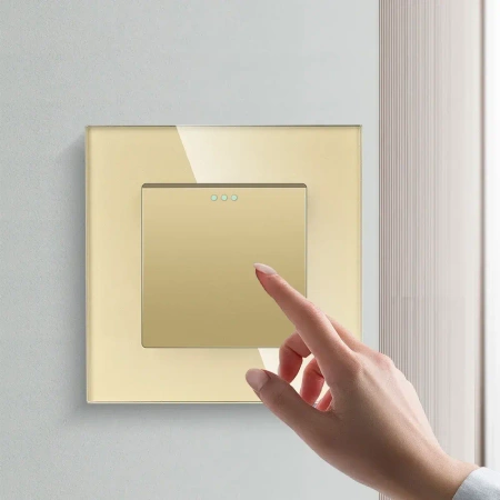 Włącznik szklany żaluzji rolet - złoty - Tawoia Glass