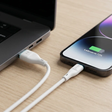 Kabel USB-A - USB-C, 2,4 A, 1 m, biały, Miccell, MIC-004034