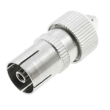 Gniazdo antenowe na kabel proste metal
