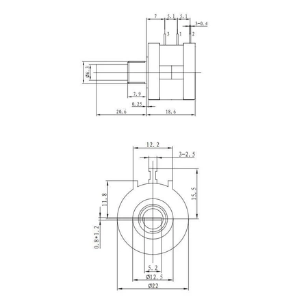 Potencjometr wieloobrotowy K001HPL - 1kom liniowy 10-obrotowy 2W