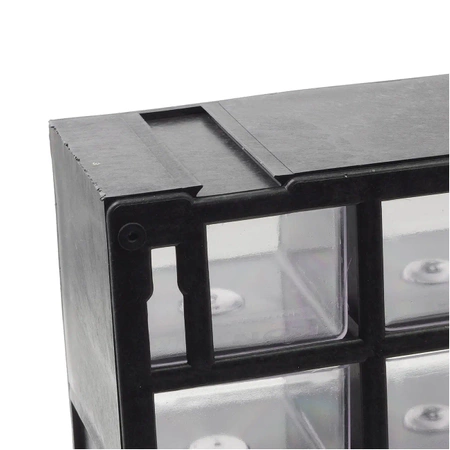 Magazynek szufladkowy modułowy 16x22x7cm, 16 przezroczystych szufladek