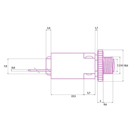 Wyłącznik nadprądowy bimetaliczny MR1, 20A 250Vac, 1 tor