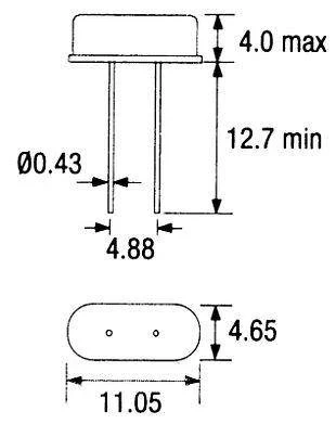 Rezonator kwarcowy 11.059MHz niski