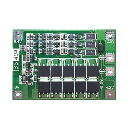 Moduł BMS PCM PCB ładowania i ochrony ogniw Li-Ion 3S – 12.6V - 40A - 18650