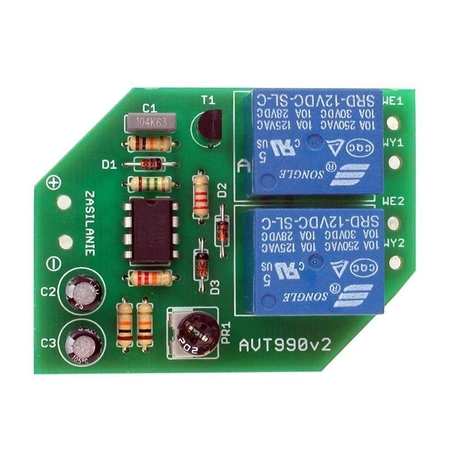 Automatyczny włącznik świateł samochodowych 12V z 2 przekaźnikami - KIT AVT 990