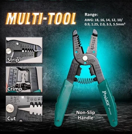 Profesjonalny zestaw narzędzi warsztatowych Proskit PK-4046BM z miernikiem uniwersalnym TrueRMS