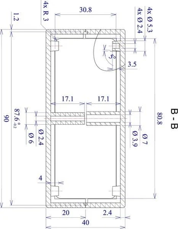 Obudowa uniwersalna z panelami bocznymi 90,0 mm × 110,0 mm × 40,0 mm z PS, kolor czarny Z5 KRADEX