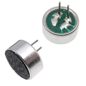 Mikrofon pojemnościowy elektretowy 9,7 × 4,5 mm, 4,5 V, z wyprowadzeniami pinowymi, KPCM29B-P