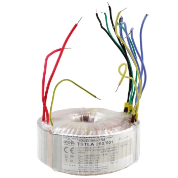 Transformator toroidalny 250VA Indel TSTLA 250/001 230V (0-275V-330V, 50V, 2x6.3V, 6.3V) do wzmacniaczy lampowych