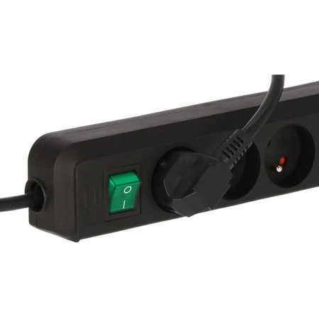Listwa zasilająca 8 gniazd, przewód 3 m, 16 A, 3G1,5, z włącznikiem, z uziemieniem, czarna, Brennenstuhl Eco-Line