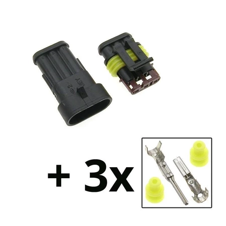 Złącze SuperSeal 1.5 3-pinowe hermetyczne samochodowe - OH-3 AMIO-03519