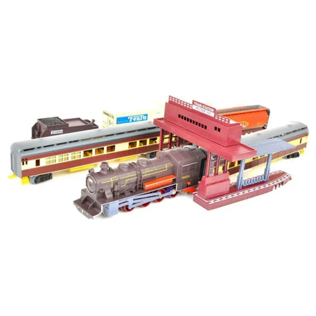 Zestaw Realistyczna Kolejka Parowóz Wagony Zajazd Tory