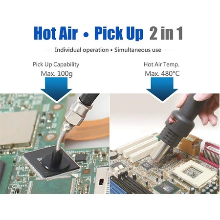 Stacja lutownicza hotair 600W + chwytak podciśnieniowy SMD, SS-956B Proskit