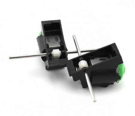 Silnik szczotkowy DC 3–6 V z przekładnią ślimakową, oś dwustronna 75 mm, 700–1300 obr./min