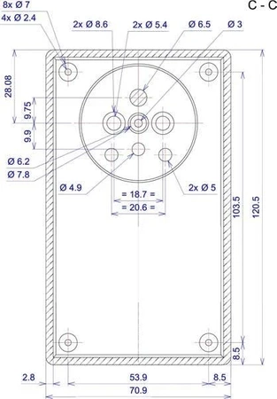 Obudowa 70x120, h=44mm, do zasilacza, Z31