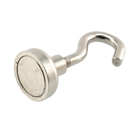 Magnes neodymowy okrągły średnica 16mm z hak udźwig 3,5 kg - MAG106