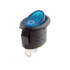 Włącznik ON-OFF klawiszowy owalny, AC, niebieskie podświetlenie, SPST 3P
