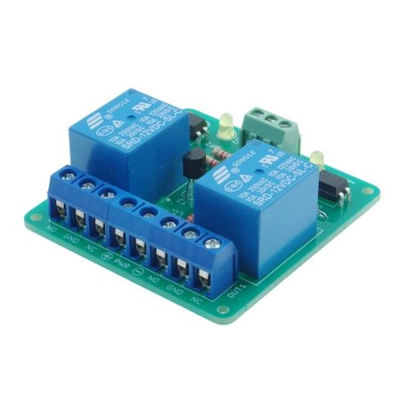 Moduł przekaźnikowy 2-kanałowy z optoizolacją, 10V/230V - zlutowany KIT AVT 1733