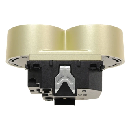 Gniazdo elektryczne podwójne Schuko - szklana ramka - złote - Tawoia Glass