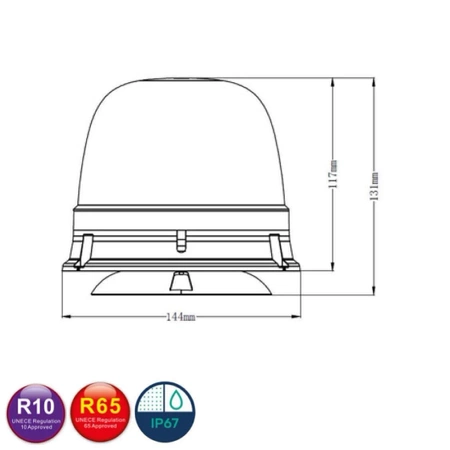 Lampa błyskowa 28W 10x LED magnes 7 błysków ALR0068