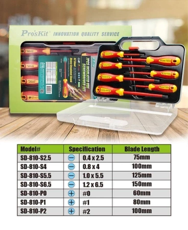Zestaw wkrętaków 7szt 1kV VDE SD-8012 Proskit