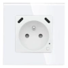 Gniazdo elektryczne z uziemieniem z USB C+C 20W z pomiarem energii (watomierz) WiFi i Bluetooth białe podtynkowe z ramką szklaną - TAWOIA Smart Home