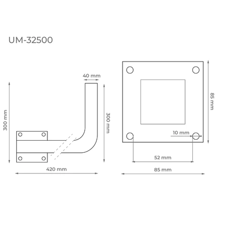 Uchwyt, wspornik balkonowy kolanowy 60cm
