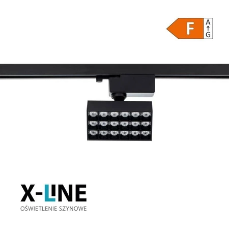 Reflektor szynowy LED, 10W, 900lm, 4000K, czarny, X-LINE