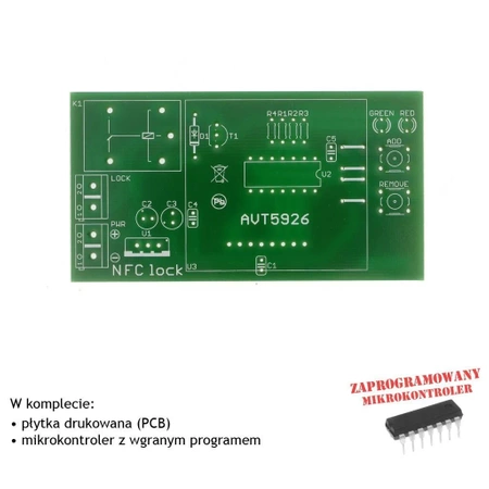 Zamek NFC/RFID, PCB i mikroprocesor do projektu AVT5926