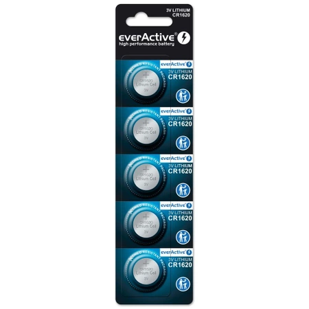 Bateria CR1620 3 V litowa, ogniwo guzikowe Ø16 × 2 mm, 70 mAh, everActive
