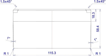 Obudowa 115x125, h=58mm, Z59