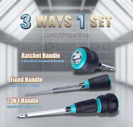 Uchwyt grzechotka z zestawem bitów 10w1 SD-9820 Proskit