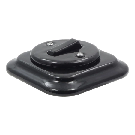 Włącznik dzwonkowy ceramiczny, kwadratowy z ramką, podtynkowy czarny Ceramic Loft