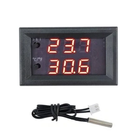 Termostat W2, zakres -50 do 110°C, zasilanie 12 V, wyświetlacz czerwony
