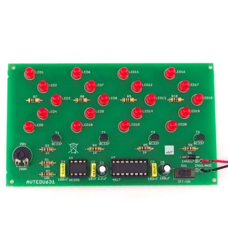 Wskaźnik kierunku LED, AVTEDU631. Zestaw DIY do nauki lutowania