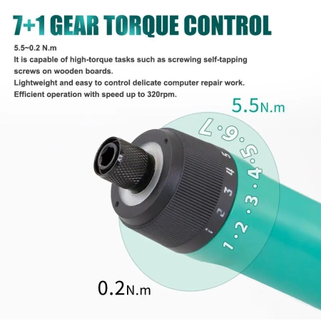 Wkrętak elektryczny z zestawem bitów Proskit PT-1366U