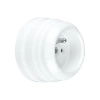 Gniazdko elektryczne z uziemieniem okrągłe białe ceramiczne natynkowe - Ceramic Classic Loft