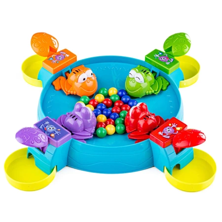 Gra planszowa: karmienie żabek, 28 kulek