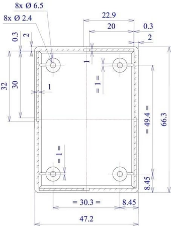 Obudowa 47x66, h=38mm, Z24