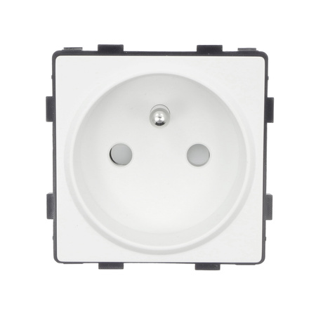 Włącznik światła + gniazdo elektryczne z ramką szklaną podwójną - biały - Tawoia Glass